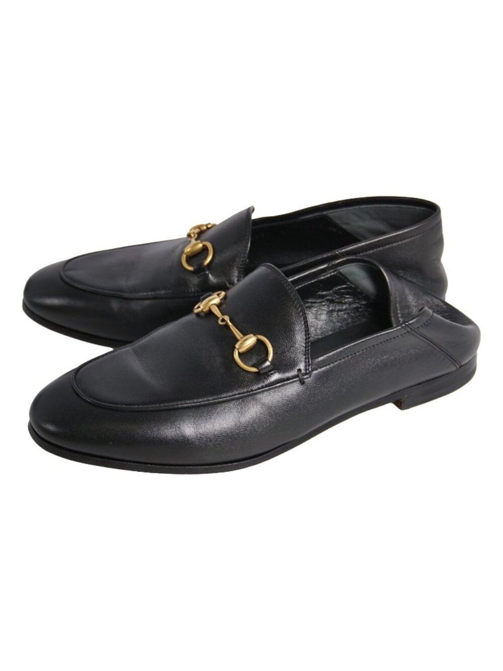 Gucci Loafers Moccasins Babouche Horsebit Leather Shoes Black